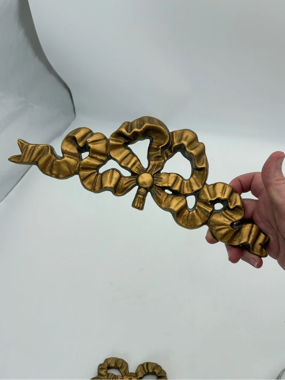 Gold-Tone Ornamental Bow Hardware Accent Set